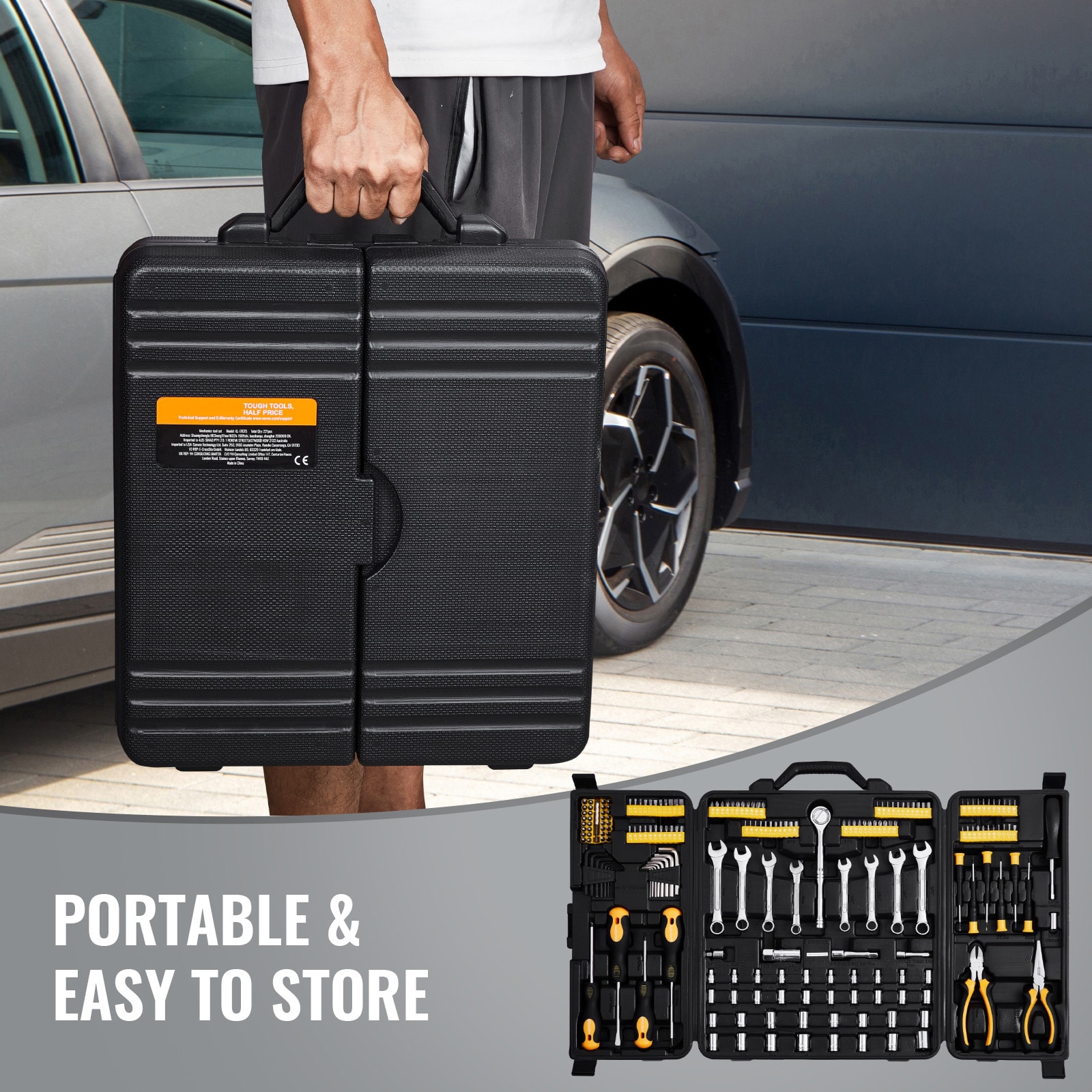 Comprehensive Mechanics Tool Set 221-piece Socket And Wrench Kit_voghion.com